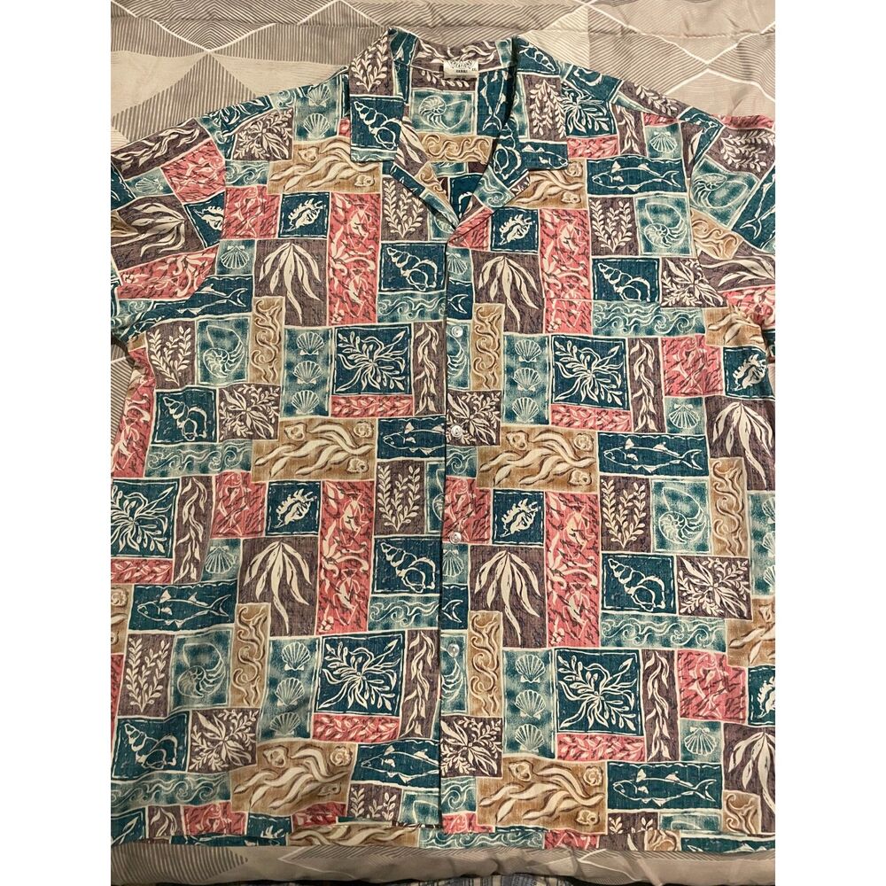 Royal Creations Hawaii Men’s XXL Hawaiian Aloha Shirt Ocean Fish Print